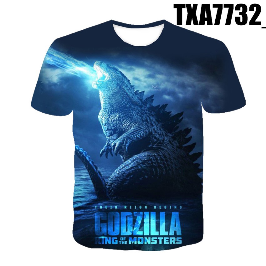 PANOZON Camiseta para Niños Impresión 3D de Godzilla para Fanes de Godzilla Monstruos T-Shirts Unisex 