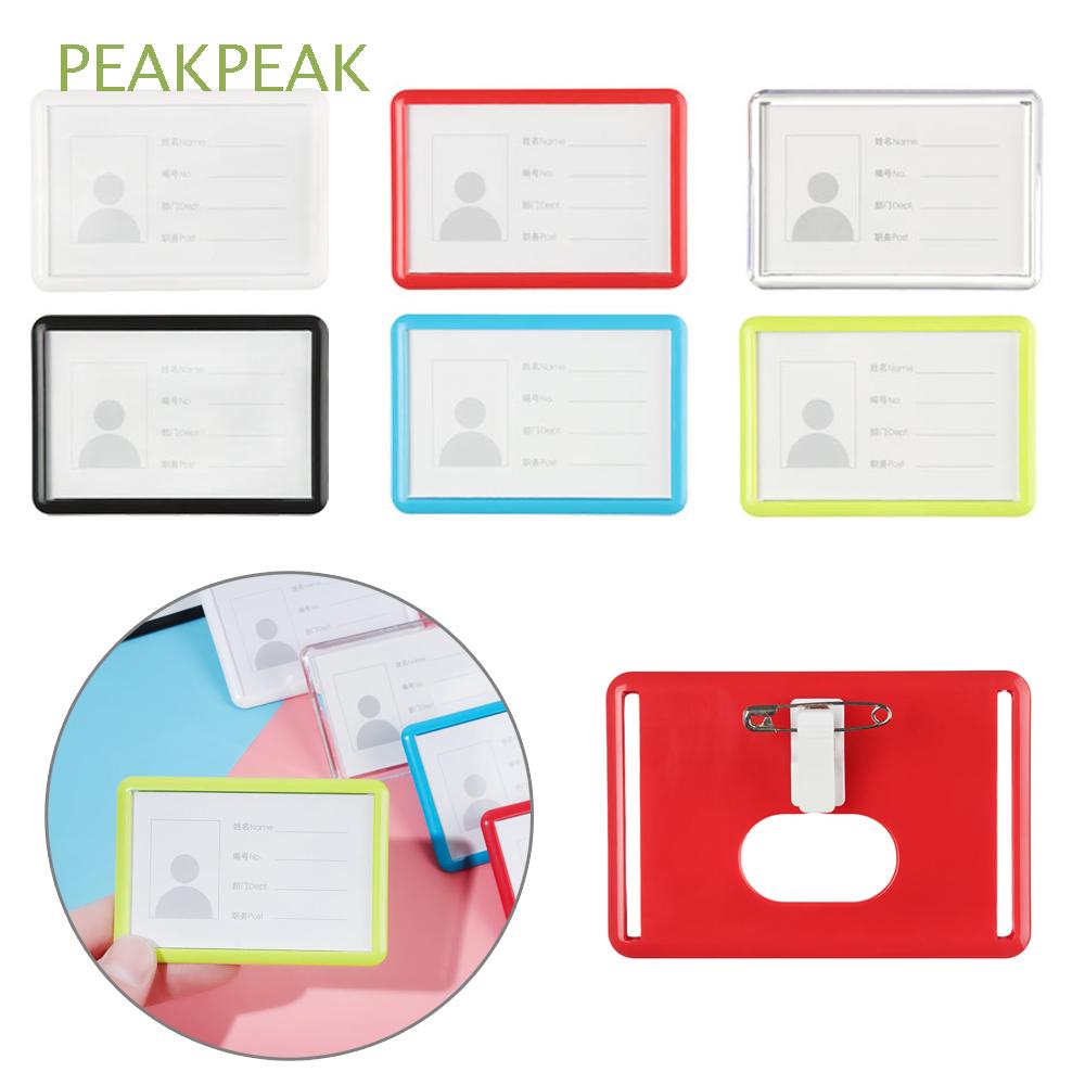 Peakpeak Office School Unisex Business Work Card Name s Card Holder With Pin Clip Id Badge Holder Multicolor Shopee Brasil