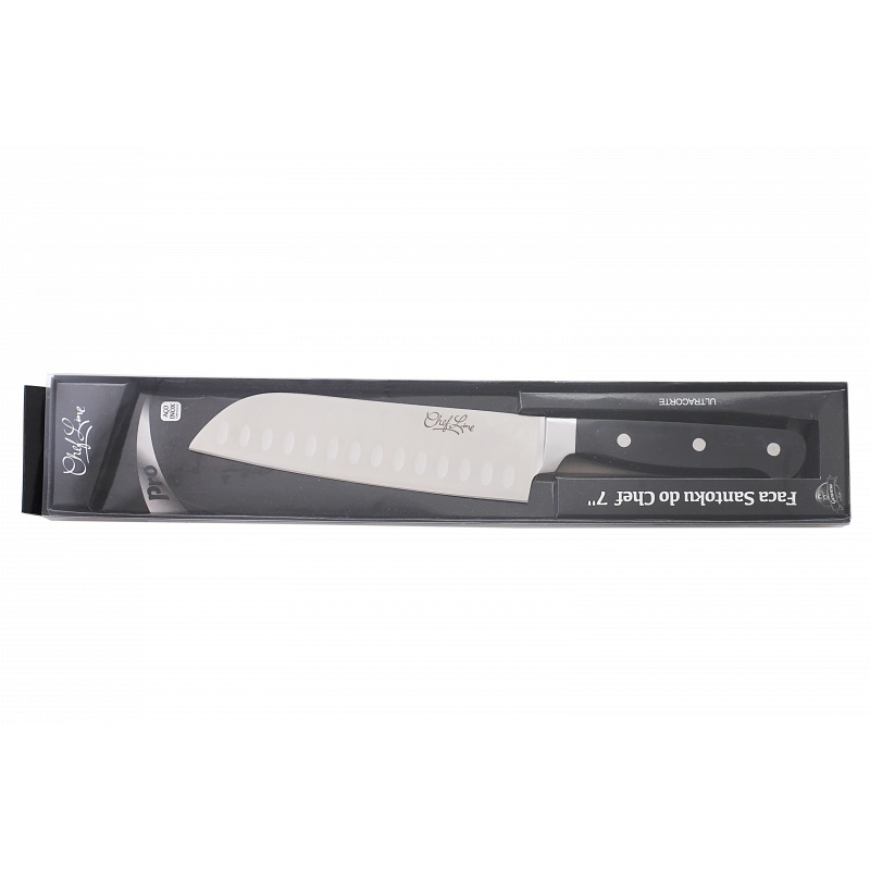 Faca Santoku do Chef 7" Chef Line - Cabo Abs Preto