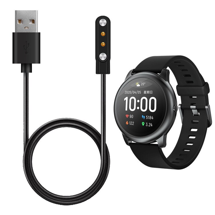 Para Haylou Solar LS05 Adaptador De Carregador De Dock SmartWatch 1M Cabo De Carregamento USB Base Fio Esportivo