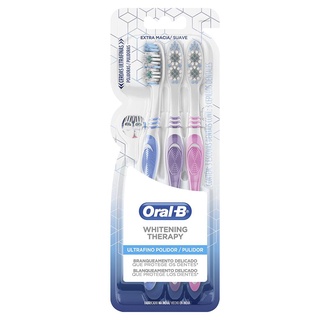 Escova Dental Oral-B Whitening Therapy Ultrafino Polidor 3 unidades