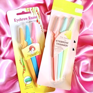 kit 3 Navalha Colorida Para Designer De Sobrancelha e Rosto Unissex Facial