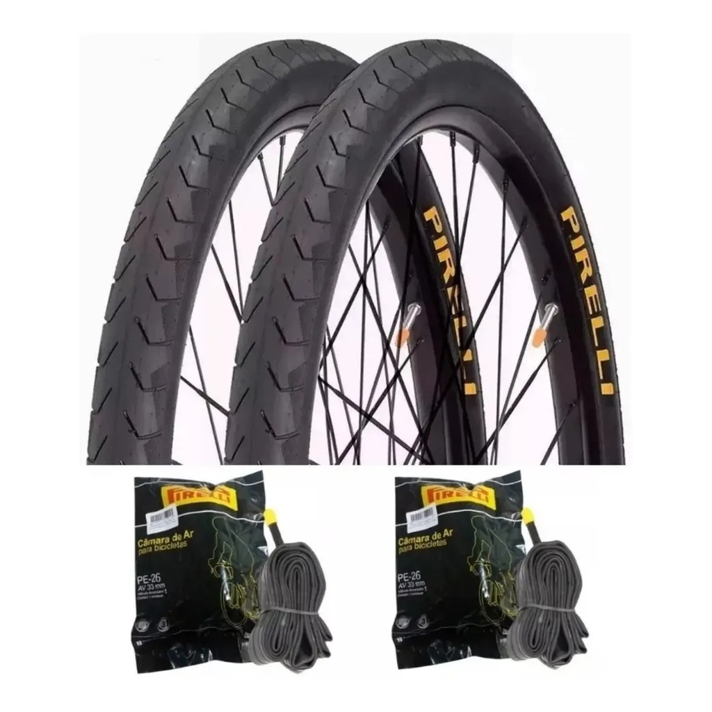Par Pneus Pirelli Phantom Bike Aro 26 X 1.95 + 2 Camaras Pirelli Mtb