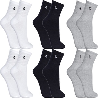 Kit 6 Pares Meias Lupo Cano Médio Alto Longo Masculino Feminina Algodão Original