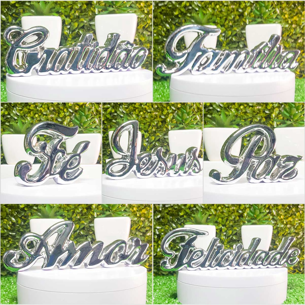 Objeto Decorativo Mini Enfeite Mesa Cabeceira Palavra Decoração Casa Sala Quarto Rack Estante Nicho