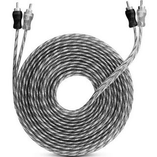Cabo Rca 5 Metros Injetado Cobre 5m Listrado Preto Prata 4mm