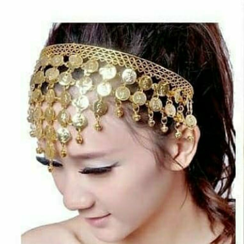 KIT CIGANA LUXO TIARA ARCO + 02 PULSEIRAS ANEL MOEDAS DOURADAS DANÇA DO VENTRE UMBANDA AXÉ OFERTA BLACK FRIDAY