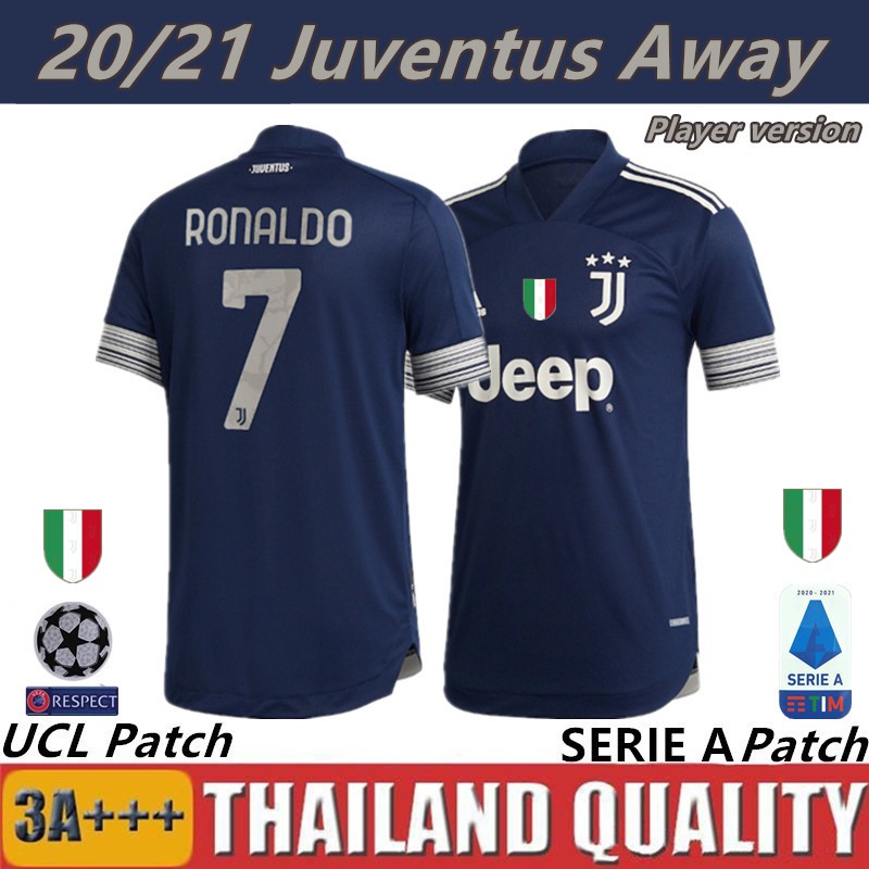 Camiseta De Futebol Ronaldo 7 Versao Jogador 20 21 Juve Fjc Away Shopee Brasil