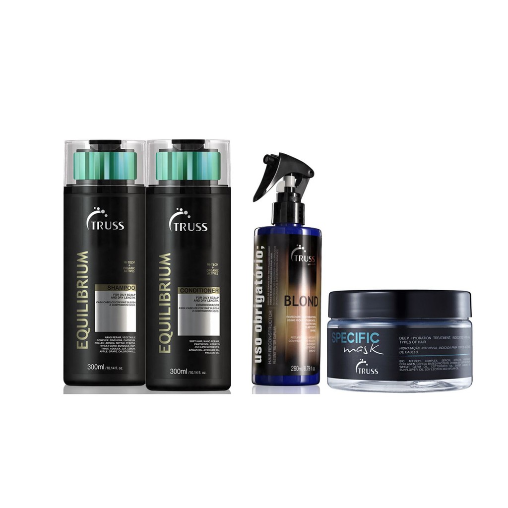 Truss Equilibrium Shampoo e Condicionador e Máscara Specific e Uso Obrigatório Blond