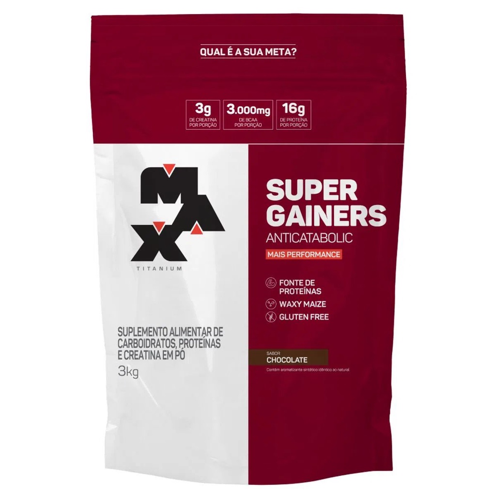 Hipercalórico Super Gainers Anticatabolic - 3Kg - Max Titanium