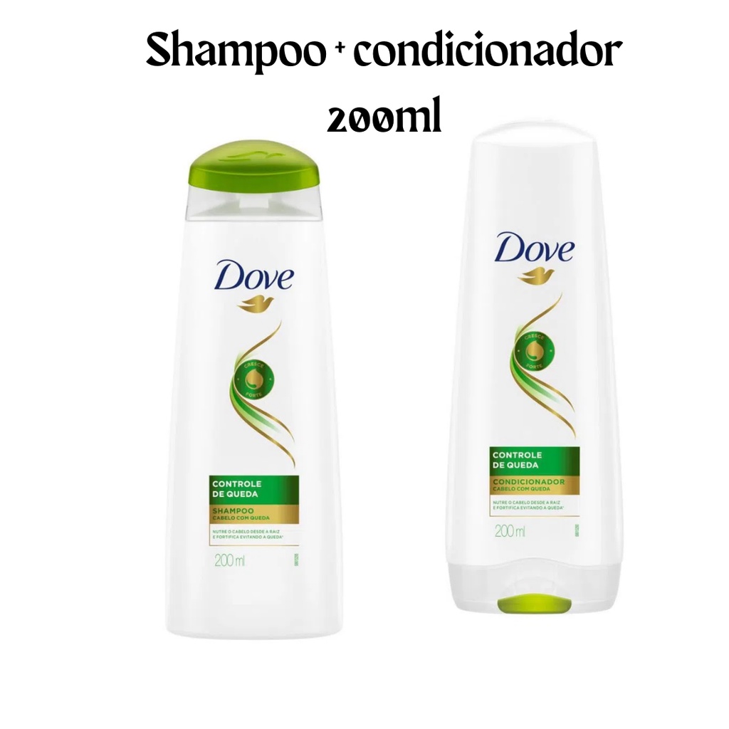 KIT SHAMPOO 200ml + CONDICIONADOR 200ml DOVE CONTROLE DE QUEDA 200ml