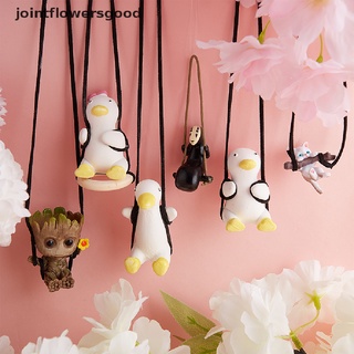 Jtff Gypsum Anime Carro Acessório Swing Duck Pendant Auto Retrovisor Ornamentos Espelho