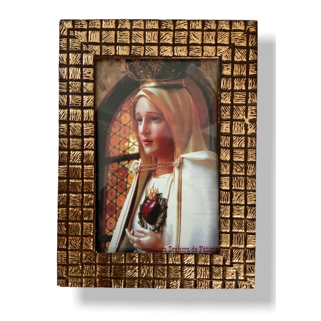 Quadro Nossa Senhora De Fatima Com Vidro Decorativo 20x15