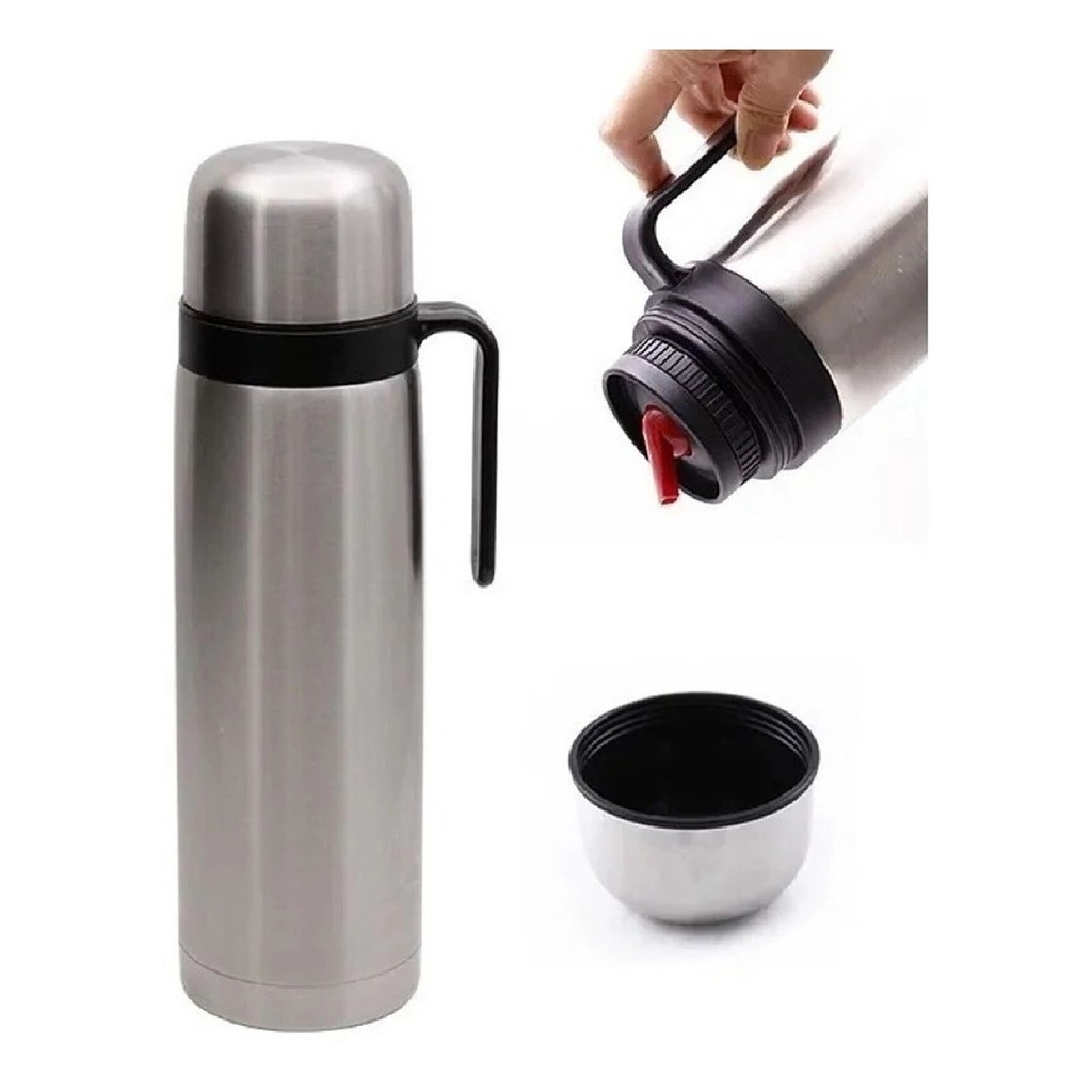 Garrafa de Café Térmica inox, com Bico Retrátil, Inquebrável/1 Litro ...