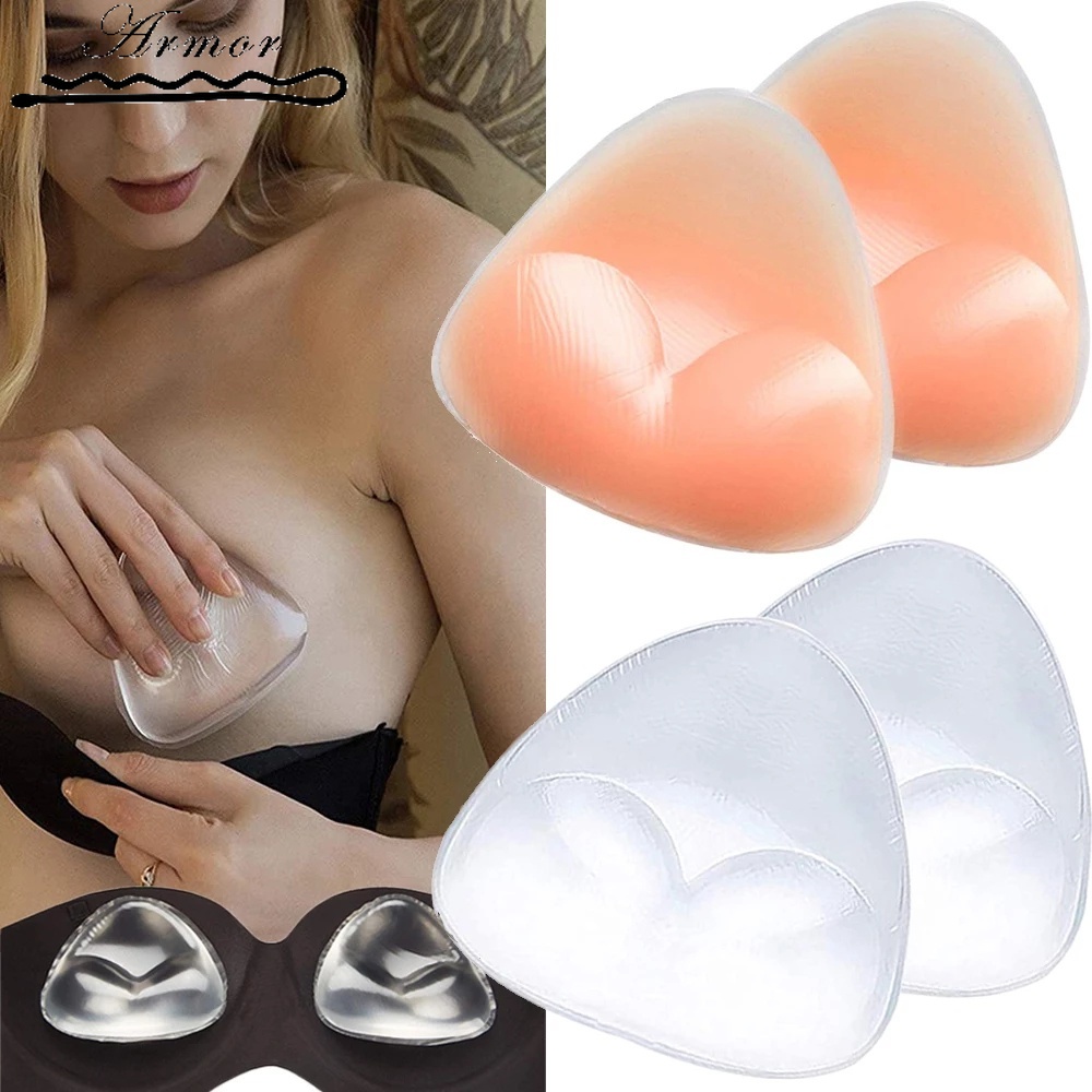 Sutiã Feminino Sexy Triangular De Silicone Flexível Respirável/Reutilizável De Alta Qualidade Adesivo Push-up Bra Insert Pads/Mulheres Confortável Invisível Remendo Do Peito Para Maiô em Oferta na Shopee