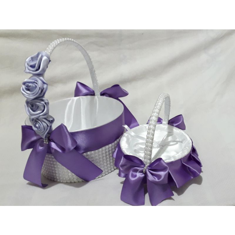 kit Cesta Florista de Casamento e Porta Alianças Roxo e Lilás | Shopee  Brasil