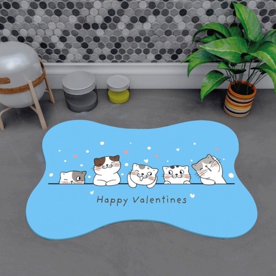Tapete Pet Gatinhos Para Comedouro Osso 46x30