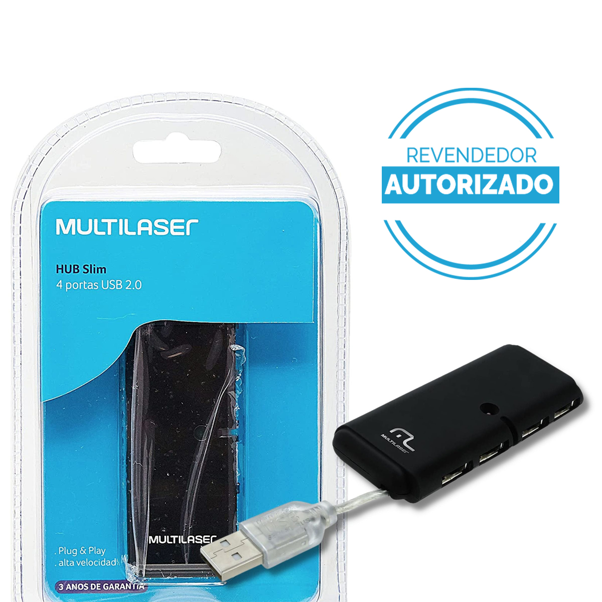 Hub USB 2.0 Multilaser Com 4 Portas Para Uso Simultâneo C/NF | Shopee Brasil