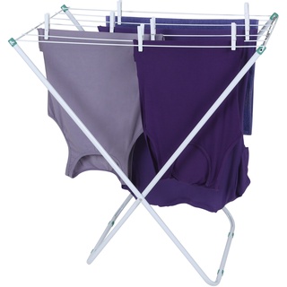 Varal De Chão Recolhivel Retrátil Roupas Intimas Apartamento Articulado Mini Aço Branco Portátil Mor