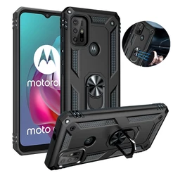 Para Motorola Moto G31 G51 G71 G22 G52 G14 G54 G10 G20 G30 G40 G50 G60S Armadura Ímã Anel De Metal À Prova De Choque Cas