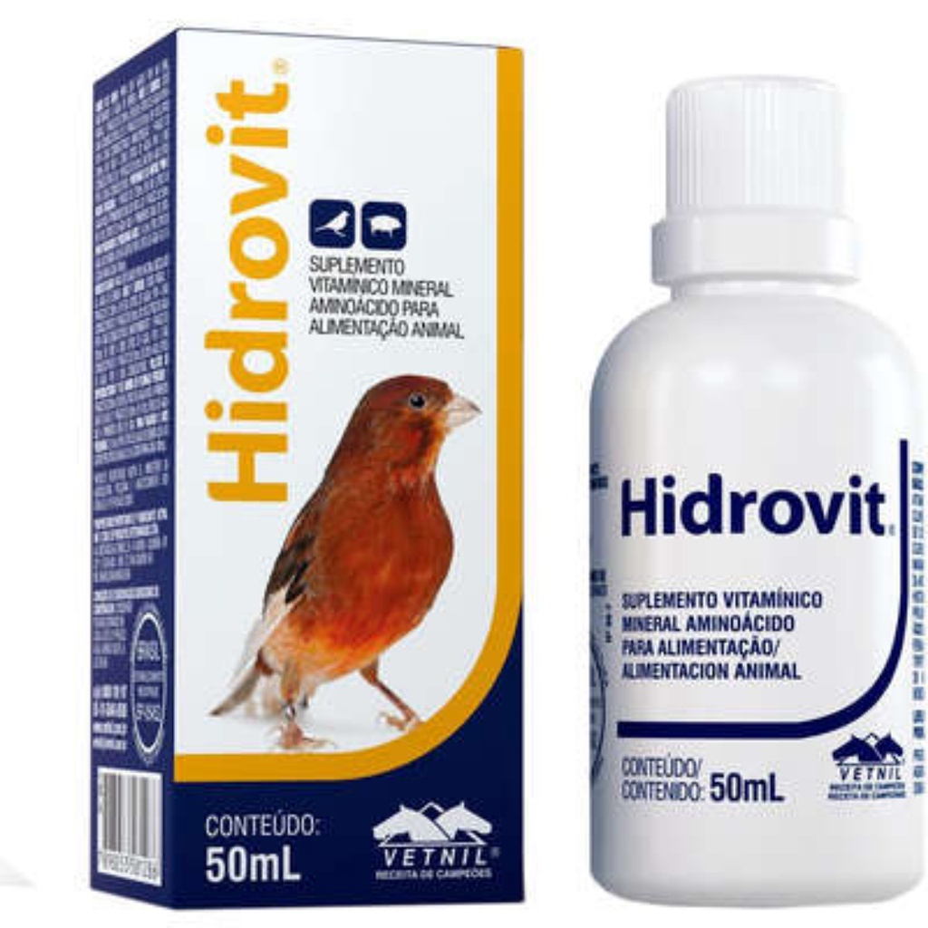 Hidrovit Suplemento Vitamínico Aves E Suínos Vetnil 50ml