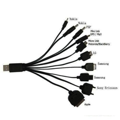 Carregador Universal Veicular E Pared Usb 12 In 1 Psp iPod