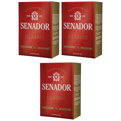 Sabonete Masculino Senador Classic 130g Kit C/3