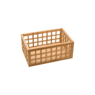 Caixa de bambu vazada multiuso 26cm - Oikos