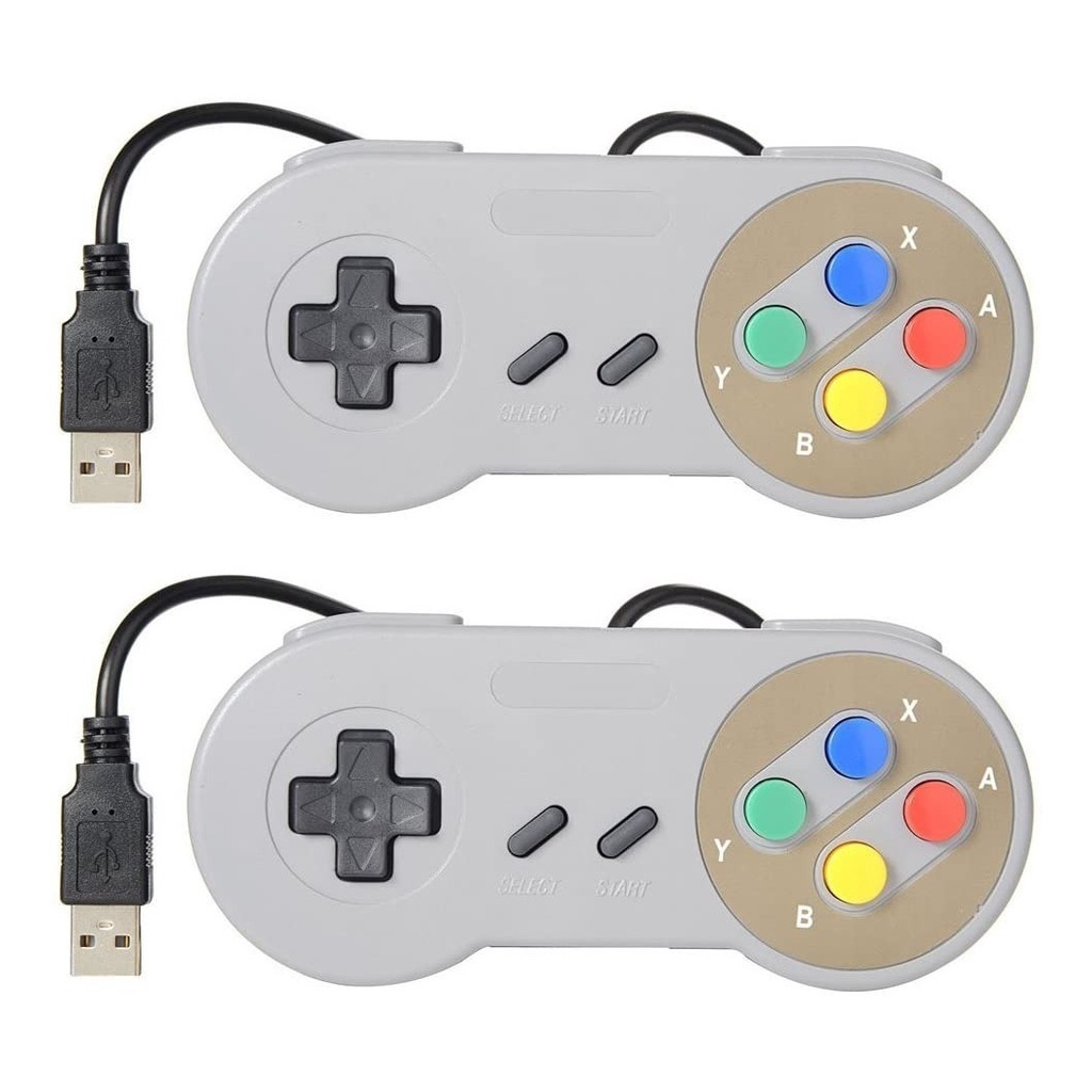 2 Controle Super Nintendo Snes Joystick Usb Emulador Pc