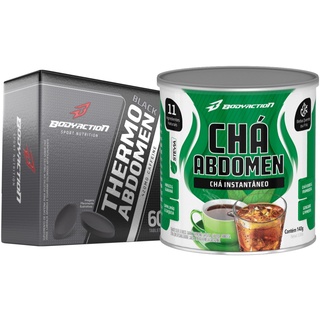 Chá Abdomen Solúvel Instantâneo + Thermo Abdomen Black 60 Comp Bodyaction