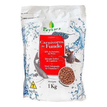 Poytara Carnívoro De Fundo 1kg Ração Pellets Tamanho P