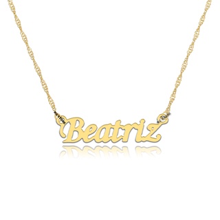Colar corrente de Nome Personalizado beatriz feminino adulto infantil menina mulher folheado a ouro dourado