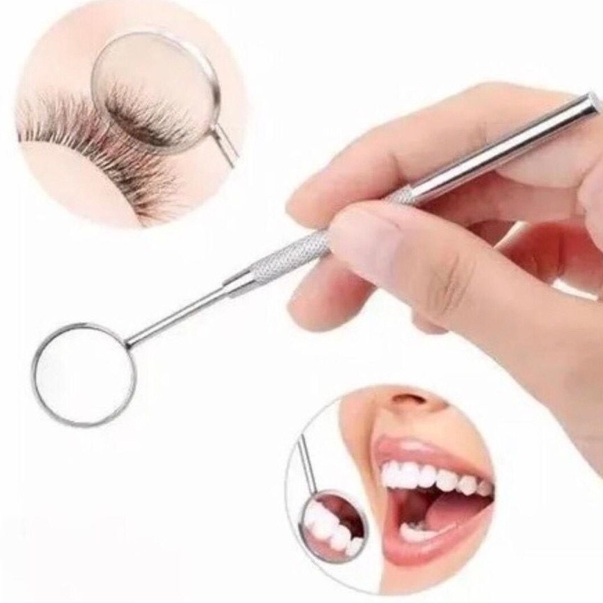 Espelhinho Inox Alongamento De Cílios Extensão Novo Espelho Clínico Dentista.