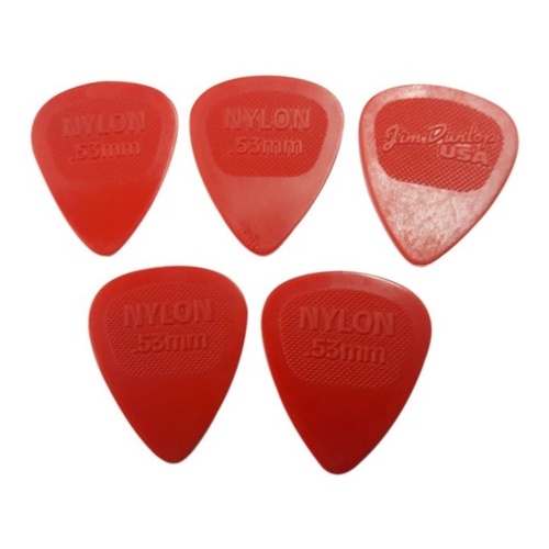 Kit Com 50 Palheta Nylon  0.53mm Jim Dunlop Vermelha