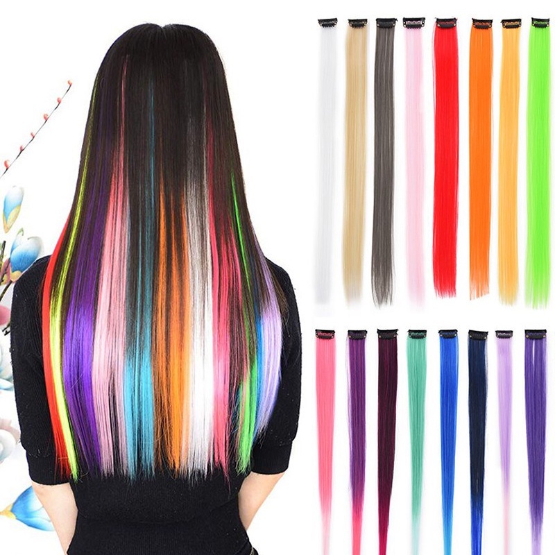 Mechas de Cabelo Aplique TicTac Coloridas Gliter Degrade Fácil de colocar