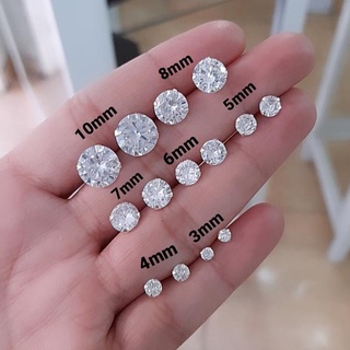 Brinco Ponto de Luz Feminino e Masculino Prata 925 Legítima 2,3,4,5,6,7,8,9,10 e 12Mm