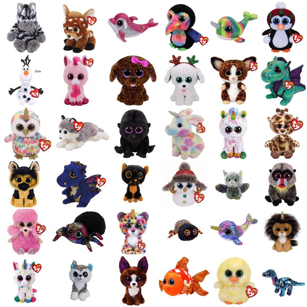 TY Beanie Boos Series Plushie Toys Animal Doll Unicorn Penguin Giraffe Bat  Pony Owl Fox Stuffed Toys Kids Girls Gifts - Escorrega o Preço