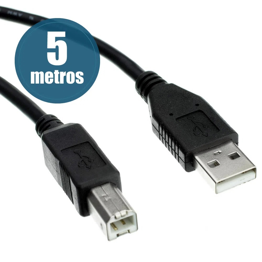 CABO USB AB 2.0 HIGH SPEED BLINDADO COM FILTRO E 5 METROS A/B IMPRESSORA MULTIFUNCIONAL UNIVERSAL