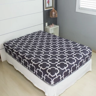 Lençol Cama Casal Avulso Estampado Malha 100% Algodão Toque Macio Com Elástico Conforto Cozzilar