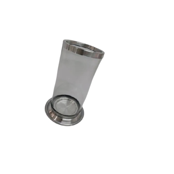Porta Vela em vidro transparente com acabamento em alumínio
