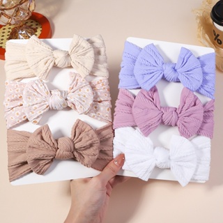 3 Pcs/Set Cute Solid Color Bow Headband for Baby Girls Bandana Headwear Toddler Elastic Kids Hair Accessories em Oferta na Shopee