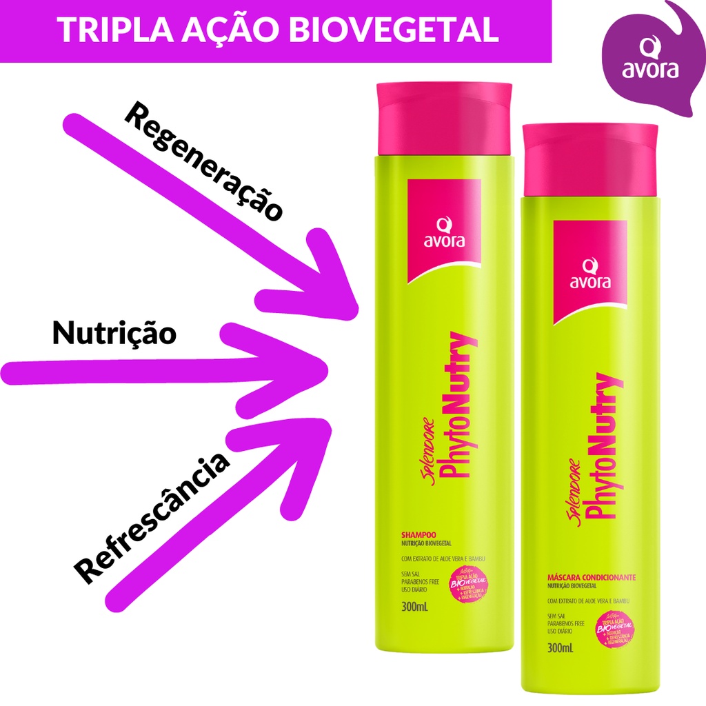 LIMPEZA DIARIA para todos os tipos de cabelos AVORA Phytonutry