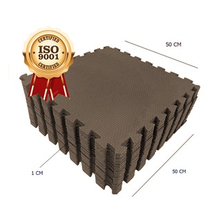 Kit 4 Tapete Tatame Eva + Bordas de Acabamento Loja da Maria Fitness Bebe 50x50x1cm 10mm Marrom em Oferta na Shopee