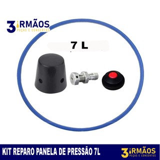 Panela de Pressão - Kit Reparo Rápido - 1 Borracha Silicone 7 Litros, 1 Peso de Panela + pino e 1 Válvula de Segurança Universal