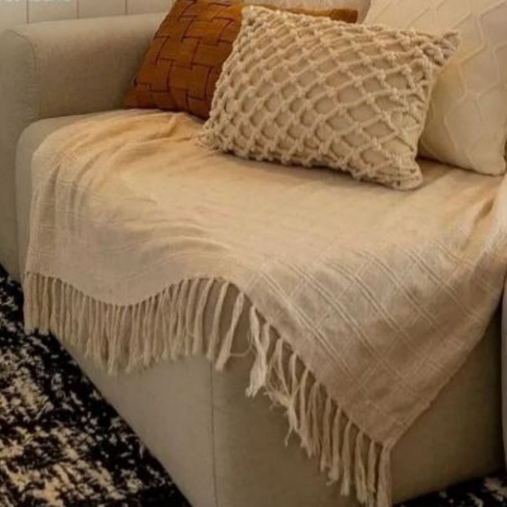 Manta Para Sofa Poltrona Cama Decorativa Protetora 1.20 X 1.80 Xale Algodao Minimalista Rustica Posta Presente Mulher Mae Esposa Madrasta Sogra