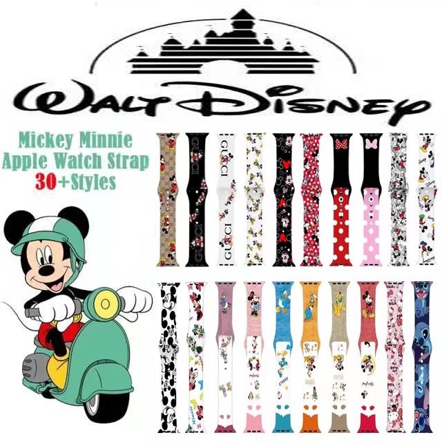 Disney Mickey Minnie Pulseira De Silicone Para apple watch band 44mm 45mm 42mm 40mm 38mm 41mm iWatch 6 5 3 SE 7