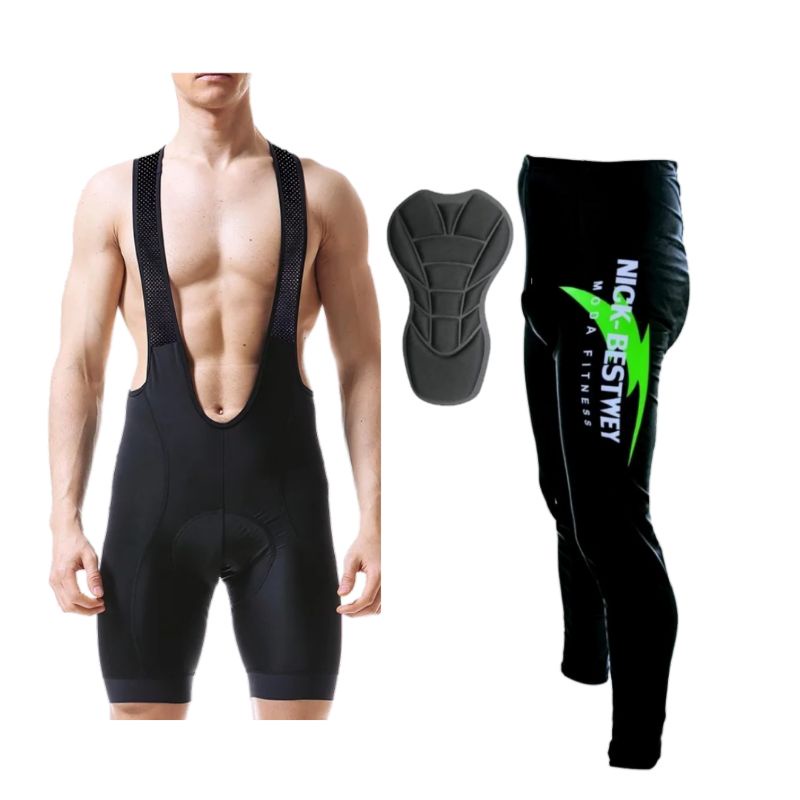 Kit Bermuda Bretelle E Calça Ciclismo Bike Mtb Speed Forro Multigomos Dupla Camada D90