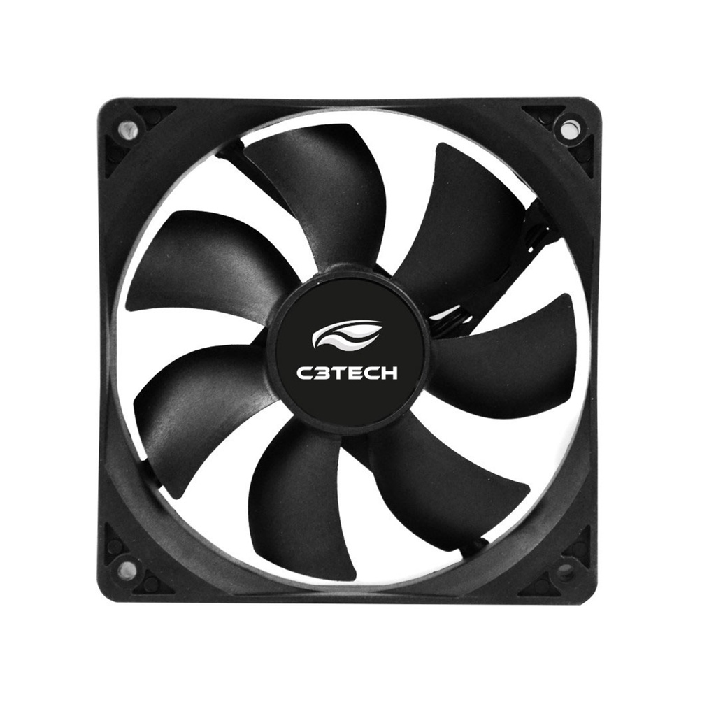 Cooler Fan 80mm Preto 12v C3tech Storm F7 Ventoinha 1200 Rpm Molex 4 Pinos