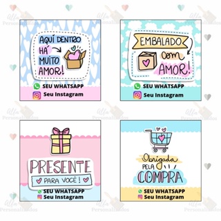 Tags Personalizadas/ Agradecimento ao Cliente 5x5cm 60 unidades em Oferta na Shopee