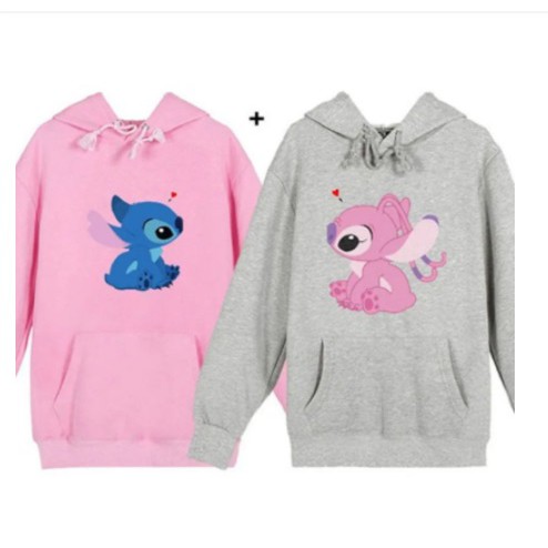 Kit C/2 Blusas Moleton Lilo & Stitch Casal Namorados casacos de frio!